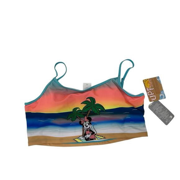 Disney Mickey Mouse Palm Tree Beach Sunset High Waist Bikini Set XL NWT Swimwear - Picture 5 of 15